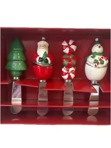 Christmas Spreaders Tree Santa Snowman Peppermints Jam Butter Cheese Set Of 4 - Picture 1 of 5