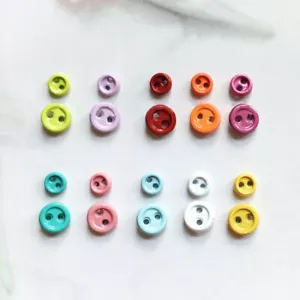 100Pcs Multi-Color 3mm 4mm Tiny Mini Alloy Button 2-Hole Doll Clothes Toy Sewing - Picture 1 of 7