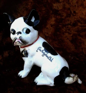 1930'S LOS ANGELES SOUVENIR PORCELAIN FRENCH BULLDOG WITH FLY - JAPAN - Picture 1 of 5