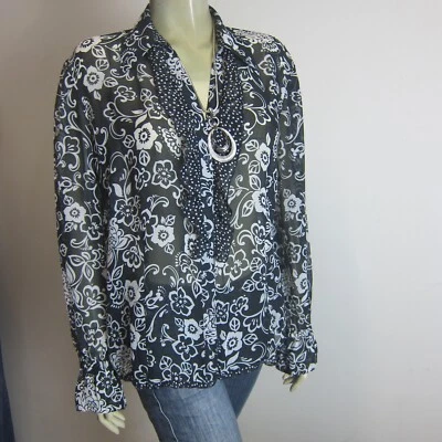 GERRY WEBER Long Sleeve Flowy Shirt sz 14 - BUY Any 5 Items = Free Post - Image 1 of 4