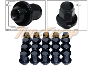 20 TOYOTA LEXUS 14x1.5 1.5 OEM OE STOCK FACTORY WHEELS RIMS MAG LUG NUTS BLACK  - Picture 1 of 2