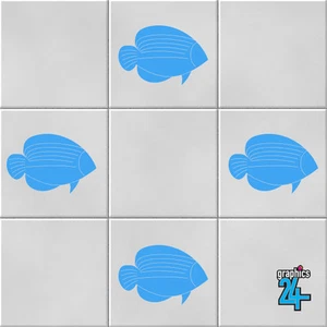Fish Vinyl Wall Tile Stickers Decals Bathroom Home Decor - Picture 1 of 2