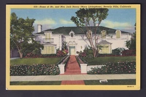 Tarjeta postal Home of Mr. and Mrs. Jack Benny (Mary Livingstone) Beverly Hills CA - Imagen 1 de 2