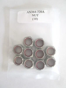 Tuerca hexagonal AN364-720A 7/16-20 bloqueo automático con inserto no metálico - Lote de 10 - Imagen 1 de 3