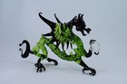 Dragon Green and Black Figurine of Blown Glass Crystal