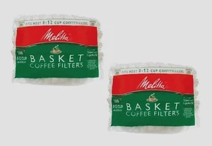 2 ~ 200ct MELITTA Basket Coffee Filters Fits Most 8-12 Cup Makers Brewers 62952 - Picture 1 of 1