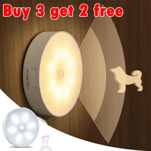 LED Motion Sensor Night Light Battery Powered Indoor Closet Cabinet Wall Cabinet - Picture 1 of 16