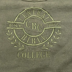 Sudadera De Colección Central Bible College Verde Cuello Redondo Talla XL Hecha en EE. UU. - Imagen 1 de 8