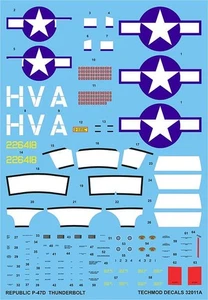 Republic P-47 D Thunderbolt - planes Francis Gabreski - 32011 - decals - Picture 1 of 2