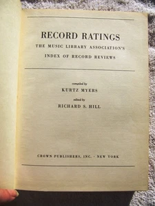 1956 LP Record Ratings The Music Library Association's Index of Record Reviews - Picture 1 of 5