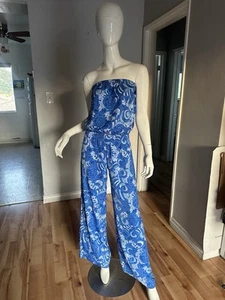 Lilly Pulitzer Blue Blue Fish Print Jumpsuit Size XS - Picture 1 of 4