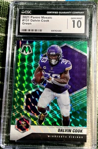 2021 PANINI MOSAIC GREEN CGC 10 DALVIN COOK #131 - Picture 1 of 2