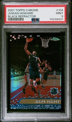 2001-02 Topps Chrome Black Refractor 104 Juwan Howard /50 PSA 9 Dallas Mavericks - Image 1 of 2