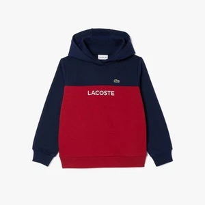 Boy's Hoodie Lacoste Juniors Colour Block Fleece Pullover in Multicolour - Picture 1 of 3