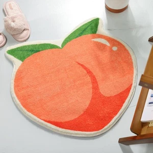 Peach Bath Mat Peachy Fruit Bathroom Rugs for Living Room and Bedroom, Non Sl... - Picture 1 of 9