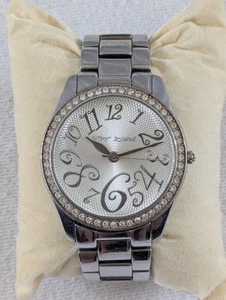 Betsey Johnson Watch Women 40mm Crystals Silver Metallic Tone Band w New Battery - Picture 1 of 6