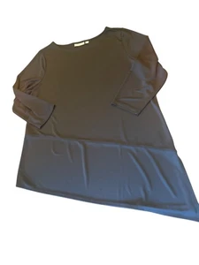 Susan Graver Premier Black Asymmetrical Tunic Top XL - Picture 1 of 3