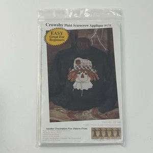 Scarecrow Applique 12" Uncut Pattern 438 Crowsby Plaid Halloween Fall Shirt - Picture 1 of 2