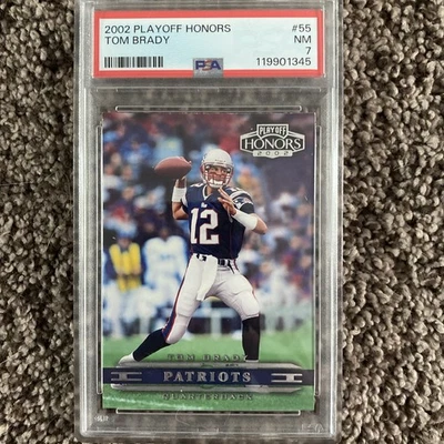 2002 playoff honors Tom Brady 55 PSA 7 - Image 1 of 2