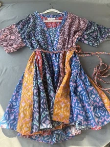 New Xirena Lenna Mini Dress - Colorful Summer Sun Print - Puff Sleeves - Large - Picture 1 of 12