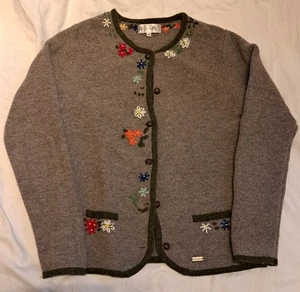 Trachtenstrickjacke m. Blumenstickerei, Gr. 40, Gweih&Silk, Wolle, wenig getrage - Bild 1 von 4