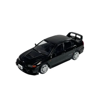 Modellino Auto Pop Race 1/64 Mitsubishi Lancer Evolution IV Black Pearl - Immagine 1 di 4