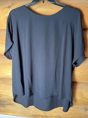 Túnica Maurice's Negra Ligera Fluida Sedosa Suave Cremallera Trasera Nueva Con Etiquetas 3XL Foto 1 de 4