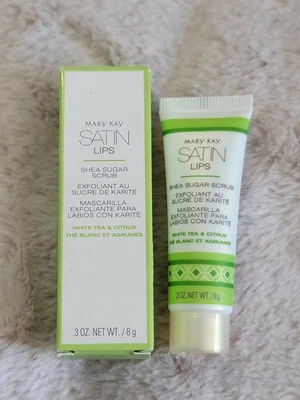 Mary Kay Satin Lips SHEA SUGAR SCRUB Suaviza Chá Branco e Citrinos Novo na Caixa - Imagem 1 de 4