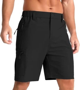 iCKER Herren Cargoshorts schnelltrocknend Outdoor Wandershorts mit Reißverschlusstaschen schwarz - Bild 1 von 6