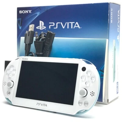 SONY PS Vita PCH-2000 Slim Wi-Fi Light Blue White FW:3.57 w/ Charger, Box "Mint" - Image 1 of 4