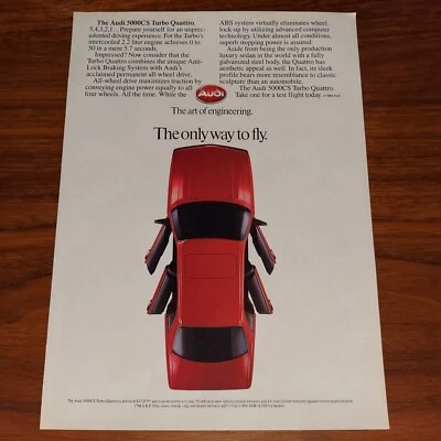 AUDI 5000 CS TURBO QUATTRO PUBLICIDAD IMPRESA PUBLICIDAD LA ÚNICA MANERA DE VOLAR Foto 1 de 4