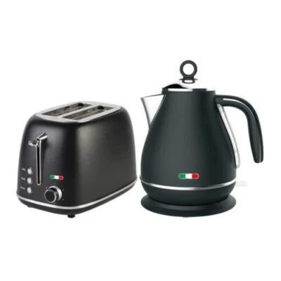 Vintage Electric Kettle & 2 Slice Toaster SET Combo Deal Stainless Steel Black - image 1 of 3