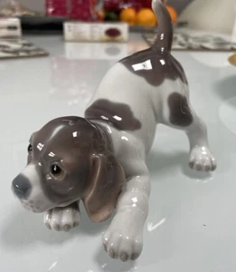 LLADRO Spain Vintage 1070 Playful Puppy Dog Fine Porcelain Figurine Early & Rare - Picture 1 of 12