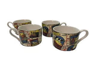 Fitz & Floyd - Set of 4 Cups - Habitat Americana American Roadside Travel - Picture 1 of 8