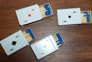 Vintage Zelluloid Vier Anzug "Ace" Karten Streichholzschachtel Hüllen (Originale) - Bild 1 von 17