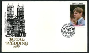ST. VINCENT, SCOTT # 958A, FDC COVER OF ROYAL WEDDING - PRINCE ANDREW YERA 1986 - Picture 1 of 1