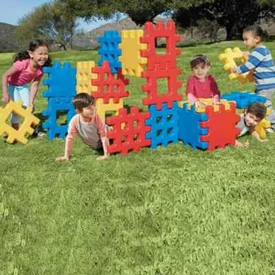 Large Waffle Building Block Set 18 Piece Toddler Kid Construction Fort Castle - Image 1 of 4