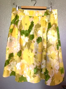 Dana Buchman Size 14 100% Linen Floral Skirt - NWT $275 original - Picture 1 of 6