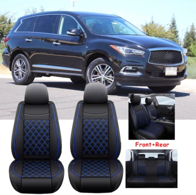 5-Seater Car Seat Covers Front Rear Cushion PU Leather For Infiniti QX56 QX60 Foto 1 de 4