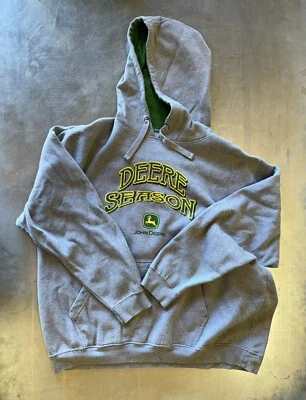 Chaqueta Suéter John Deere Gris y Verde On I Side Of Hoodie Talla XXL Foto 1 de 4