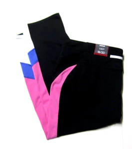 Avenue Capri Women's 18/20 Black and Pink Pull On Elastic Waist 38x20 New - Picture 1 of 5