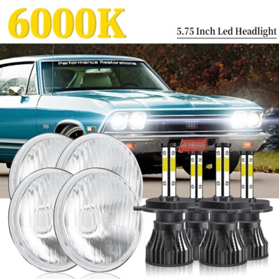 Faros LED redondos 5 3/4 5,75" Halo DRL alto/bajo para Dodge Coronet 1959-1974 Foto 1 de 4