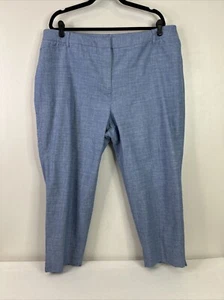 Talbots The Perfect Crop Women’s 20W Chambray Blue Tapered Leg Casual Pants - Picture 1 of 9