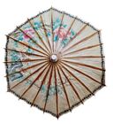 *HH* Antico Ombrello Cinese Giapponese Carta Riso Ombrellino Legno Umbrella 