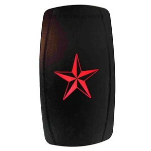 On/Off Rocker Switch Red Nautical Star Auto Boat UTV Rated Waterproof [5362A37] - Imagen 1 de 7