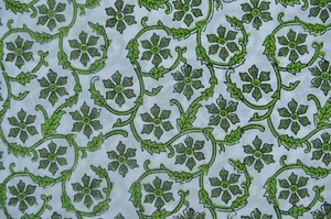 3 yard Botti Block Print Cotton Fabric Green flower soft Running dress material - Picture 1 of 5