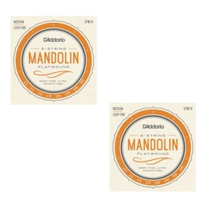 D'Addario Mandolin Strings 2 Sets Flat Wound EFW74 11-36 Loop End - Picture 1 of 5