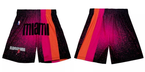 NBA Mitchell And Ness Miami Heat Floridians Re-Take Gradient Swingman Shorts XL Cover