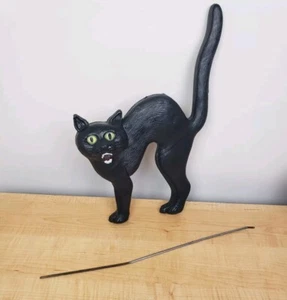 Vintage Don Federstein schwarze Katze Blasform gelbe Augen Halloween Outdoor Deko - Bild 1 von 15