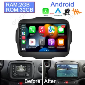 9" Android Car Stereo Radio Carplay GPS Navi Player For Jeep Renegade 2016-2018 - Picture 1 of 17